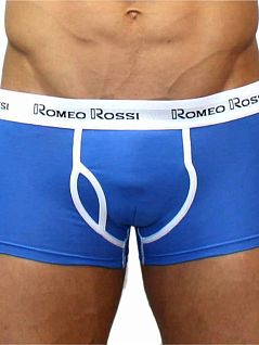 Набор боксеров из хлопка и эластана (3шт) черного голубого и серого цвета Romeo Rossi RT365-0362